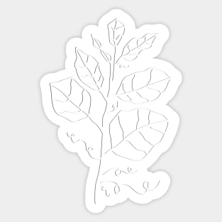 White Embossed Leaf Pattern Sticker